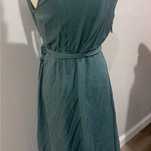 Sleeveless Teal Wrap Maxi Dress - Picture 6 of 7